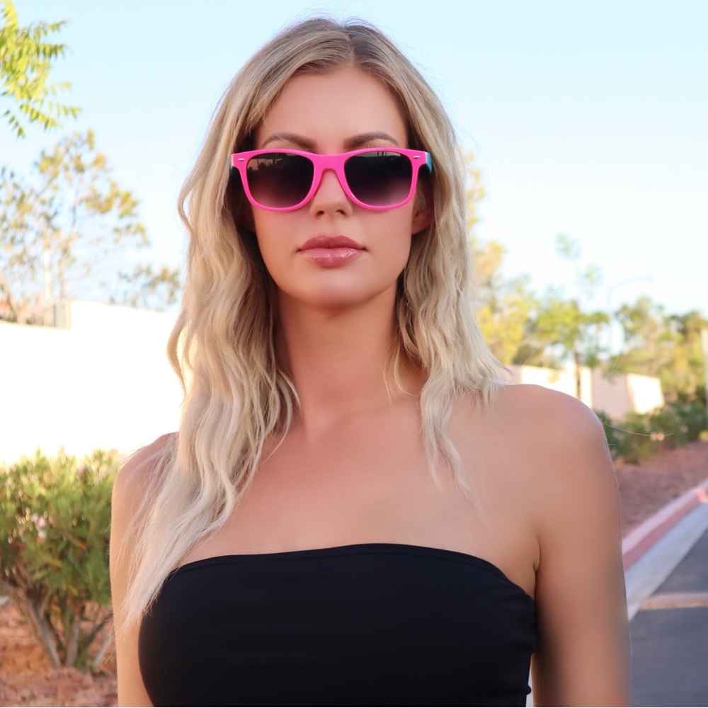ISLAND VIBES California Classics Sunglasses  Pink/Blue Frames with Black Lens